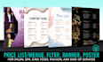 do price lists, sell sheets, menu, and flyers for salon, spa, food
