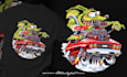 draw cartoon car monster rat fink style tshirt illustration