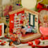 design a cozy 3d interior isometric room illustration