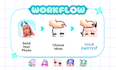 create super cute custom chibi twitch emotes