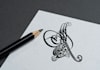 write arabic islamic tughra calligraphy logo in vector