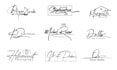 do handwritten, calligraphy signature, scripted, cursive logo