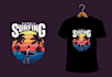 create summer, surfing, logo, typographic, and custom t shirt design asap