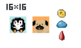 create cute and simple pixel art icons