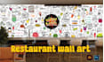 do doodle wall art for home, office and restaurant