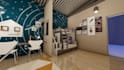 3d design children bedroom and rendering