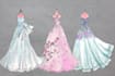 draw a fashion illustration and sketch , bridal wedding dress, prom and gown