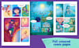 draw colorful children story book and comic pages