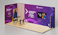 design a modern 3d trade show booth and exhibition stall