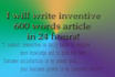 write inventive 600 words SEO article in 24 hours