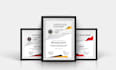 design professional certificates, diplomas, or awards