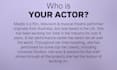 be your professional on screen actor