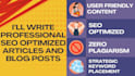 do SEO article writing, blog post writing or content writing