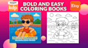 create coloring book pages and book cover for adults kids