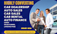car dealership auto dealership car rental auto finance motorbike leads website