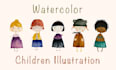 paint watercolor children book illustration for amazon kdp
