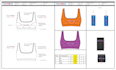 design fashion tech pack, flat sketch, size chart and size guide