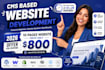 build cms website using wordpress, webflow, shopify, wix and squarespace