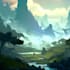 design a fantasy environment landscape