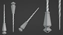 create a 3d printable magic wand from blueprint or sketch