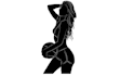 create professional and detailed black and white silhouette