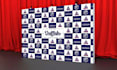 design step and repeat, logo backdrop and roll up banner very fast