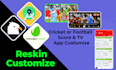 reskin cricket or football live TV android app customize