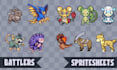 draw or animate pixel creature or monster