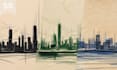 create a city skyline, landmarks, silhouette and cityscapes