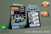 make double sided auto detailing flyer, car wash flyer