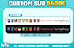 design custom subs badge for your twitch,kick and youtube