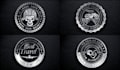 design professional 3d silver badge metallic logo