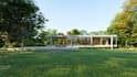 do exterior house, backyard, garden, deck 3d rendering