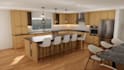 do custom 3d kitchen design with layout and rendering