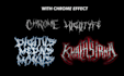 design death metal logo with texture and chrome effect