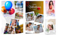 design christmas halloween new year party valentine postcard flyer greeting card