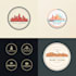 do modern line art text or badge logo design