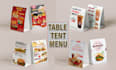 do restaurant menu design,food price list,table tent menu,digital menu board
