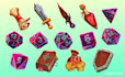 draw assets for tabletop rpgs, dice, icons, and  dnd art