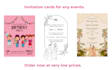 design modern custom invitation cards for wedding, birthday, and events