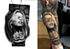 create a black and grey realism tattoo design
