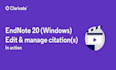 organize in text citations and references using endnote