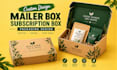 design a professional subscription box with 3d mailer box mockup
