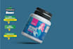 design supplement label, product label, peptide label and 3d mockup