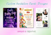 design custom wedding, birthday, and party invitation cards
