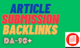 provide high authority  article submission backlinks