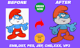 do embroidery digitizing in 2 hours emb, dst, pes files