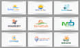 create modern power soler plan energy electrical logo