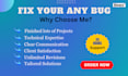 fix any bugs in PHP, laravel, mysql, HTML, CSS and database