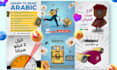 design 3 clean creative arabic social media banners